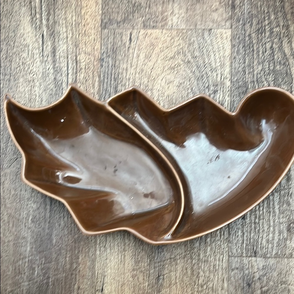 Vintage Frazier of California Leaf-Shaped Ceramic Dish